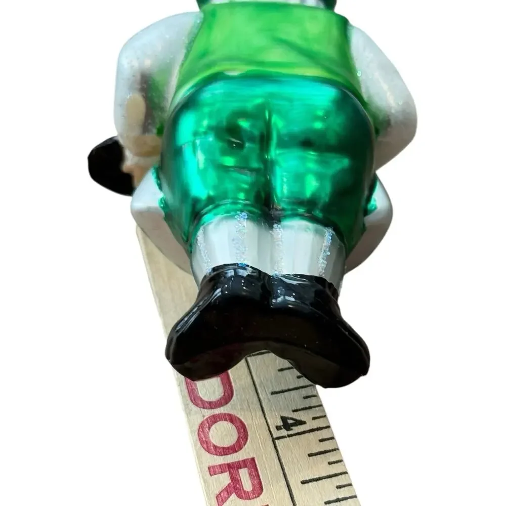 Love The Irish Santa Barkeep Green White Gold‎ Pints Beer Christmas Ornament
